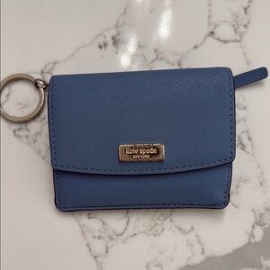 Kate Spade Blue Leather Keychain Pouch